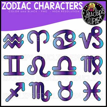 Zodiac Characters Clip Art Set {Educlips Clipart}