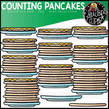 Counting Pancakes Clipart Set {Educlips Clipart}