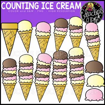 Counting Ice Cream Clipart Set {Educlips Clipart}