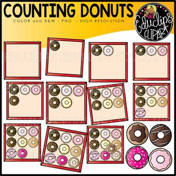 Counting Donuts Clipart Set {Educlips Clipart}