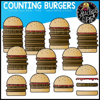 Counting Burgers Clip Art Set {Educlips Clipart}