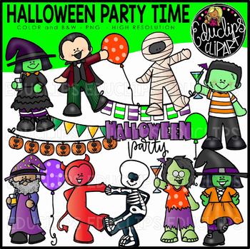 Halloween Party Time Clip Art Set {Educlips Clipart}