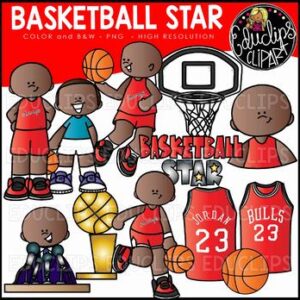 Basketball Star Clip Art Set {Educlips Clipart}