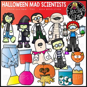 Halloween Mad Scientists Clip Art Set {Educlips Clipart}