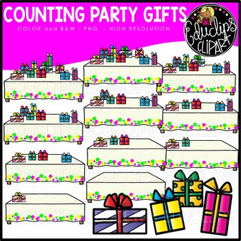 Counting Party Gifts Clipart Set {Educlips Clipart}