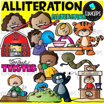 Figurative Language - Alliteration Clip Art Set {Educlips Clipart}