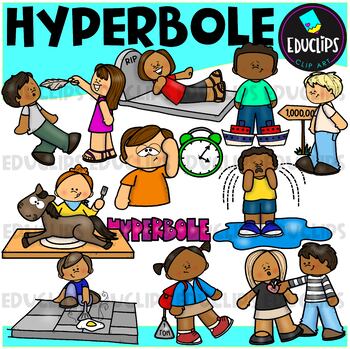 Figurative Language - Hyperboles Clip Art Set {Educlips Clipart}