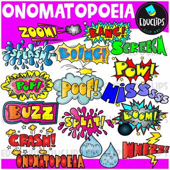 Figurative Language - Onomatopoeia Clip Art Set {Educlips Clipart}