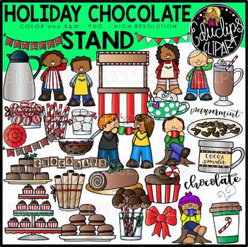 Holiday Chocolate Stand Clip Art Set {Educlips Clipart}
