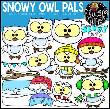 Snowy Owl Pals Clip Art Set