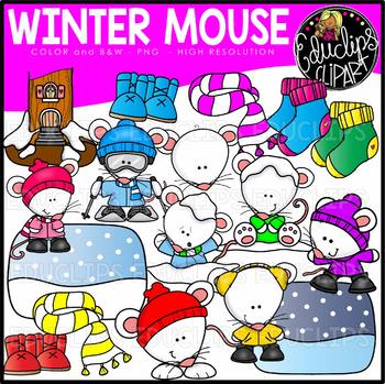 Winter Mouse Clip Art Set {Educlips Clipart}