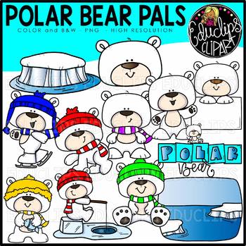 Polar Bear Pals Clip Art Set {Educlips Clipart}