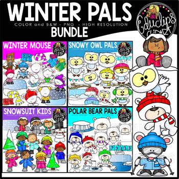 Winter Pals Clip Art Bundle {Educlips Clipart}
