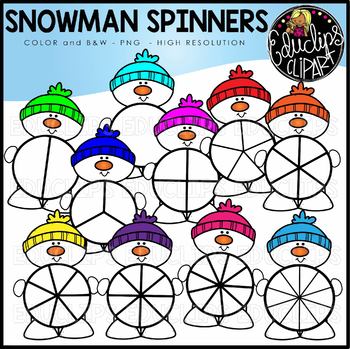 Snowman Spinners Clip Art Set {Educlips Clipart}