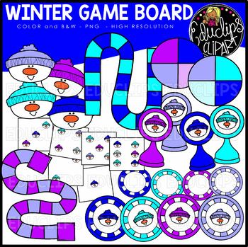 Winter Gameboard Clip Art Set {Educlips Clipart}