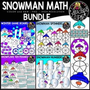 Snowman Math Clip Art Bundle {Educlips Clipart}