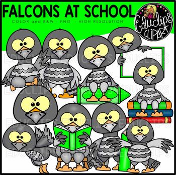 Falcons At School Clip Art Set {Educlips Clipart}