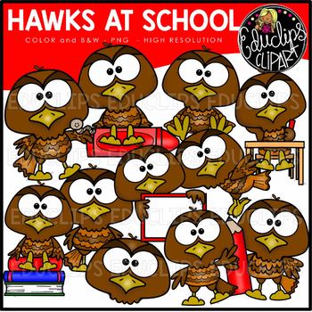 Hawks At School Clip Art Set {Educlips Clipart}