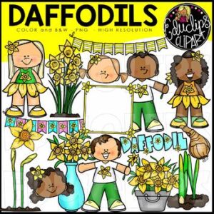 Daffodils Clipart Set {Educlips Clipart}