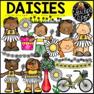 Daisies Clip Art Set {Educlips Clipart}