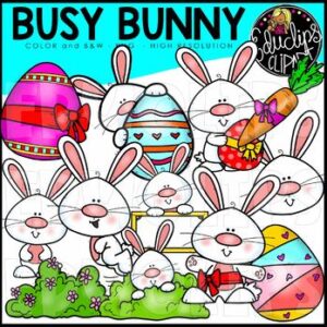 Busy Bunny Clip Art Set {Educlips Clipart}