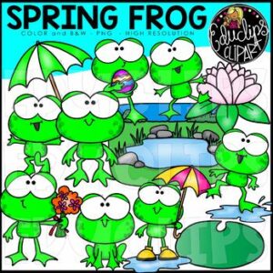 Spring Frog Clip Art Set {Educlips Clipart}