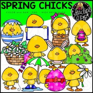Spring Chicks Clip Art Set {Educlips Clipart}
