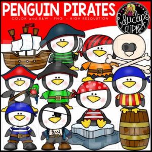 Penguin Pirates Clip Art Set {Educlips Clipart}