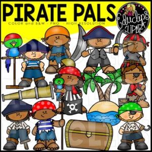 Pirate Pals Clip Art Set {Educlips Clipart}