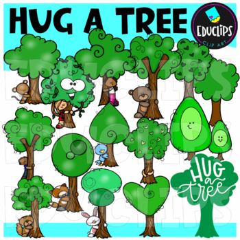 Hug A Tree Clip Art Set {Educlips Clipart}