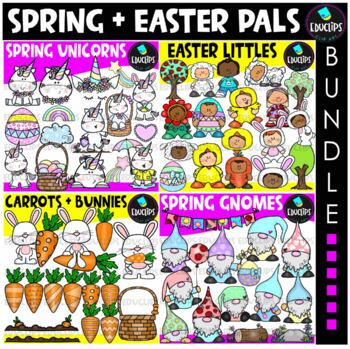 Spring & Easter Pals Clip Art Bundle {Educlips Clipart}