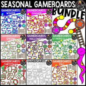 Seasonal Gameboards Clip Art Bundle {Educlips Clipart}