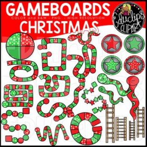 Christmas Gameboard Clip Art Set {Educlips Clipart}