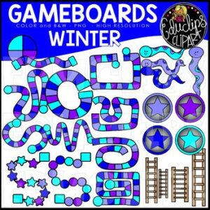 Winter Gameboard Clip Art Set {Educlips Clipart}