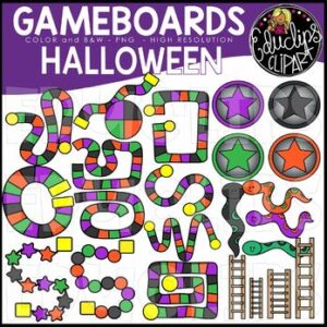 Halloween Gameboard Clip Art Set {Educlips Clipart}