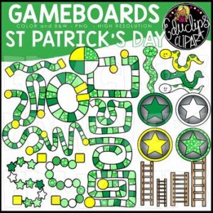 St Patrick's Day Gameboard Clip Art Set {Educlips Clipart}