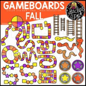 Fall/Autumn Gameboard Clip Art Set {Educlips Clipart}