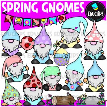 Spring Gnomes Clip Art Set {Educlips Clipart}