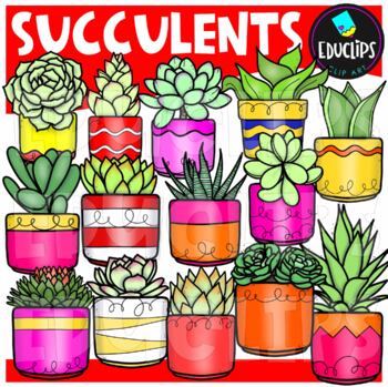 Succulents Clip Art Set {Educlips Clipart}
