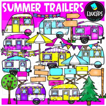 Summer Trailers Clip Art Set {Educlips Clipart}