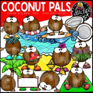 Coconut Pals Clip Art Set {Educlips Clipart}