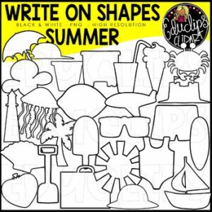 Write On Picture Shape Template - Summer Clip Art Bundle {Educlips Clipart}