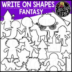 Write on Picture Shape Template - Fantasy Clip Art Bundle {Educlips Clipart}