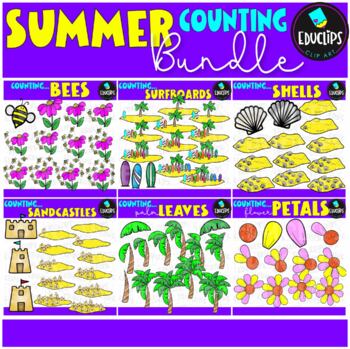 Summer Counting Clipart Bundle {Educlips Clipart}