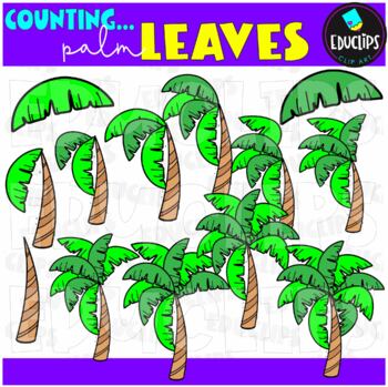 Counting Palm Leaves Clipart Set {Educlips Clipart}
