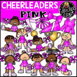 Cheerleaders Clip Art Set - PINK {Educlips Clipart}