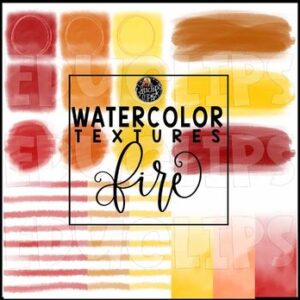 Watercolor Textures - Fire - Clipart Set {Educlips Clipart}