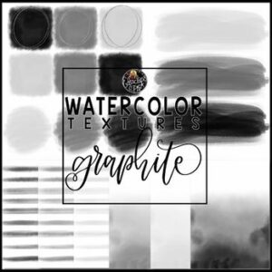 Watercolor Textures - Graphite - Clipart Set {Educlips Clipart}