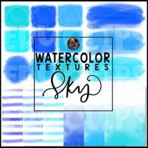 Watercolor Textures - Sky - Clipart Set {Educlips Clipart}