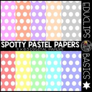 Educlips Basics ~ Pastel Spotty Digital Papers Clip Art Set {Educlips Clipart}